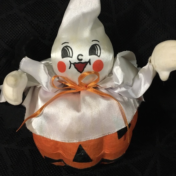 Vintage 1992 ABC Distributing Halloween Friends Pumpkin Ghost Bat and Scarecrow - Picture 3 of 9